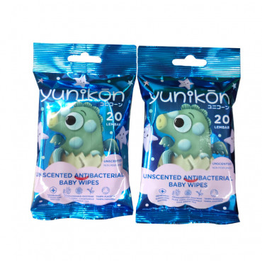 Yunikon Unscented Antibacterial Wipes 20s