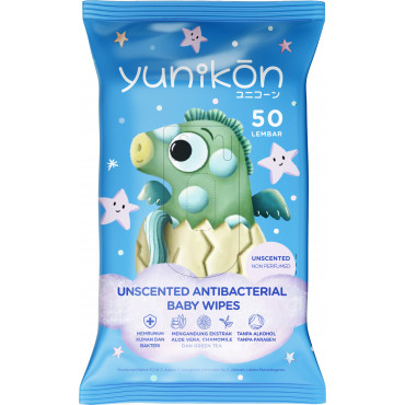 Yunikon Unscented Antibacterial Wipes 50s