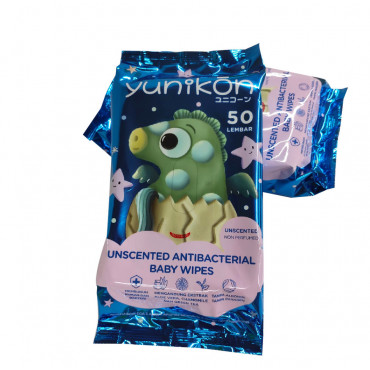 Yunikon Unscented Antibacterial Wipes 50s